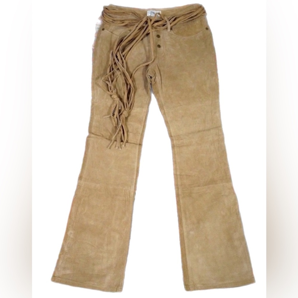 BB Dakota Suede Leather Bootcut Western Pants 7-8 RUNS SMALL